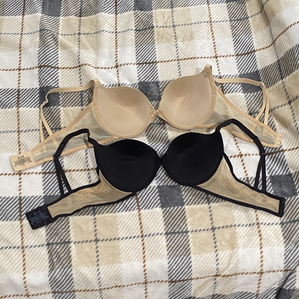 Maidenform Elegant Black and Tan Lace Bras